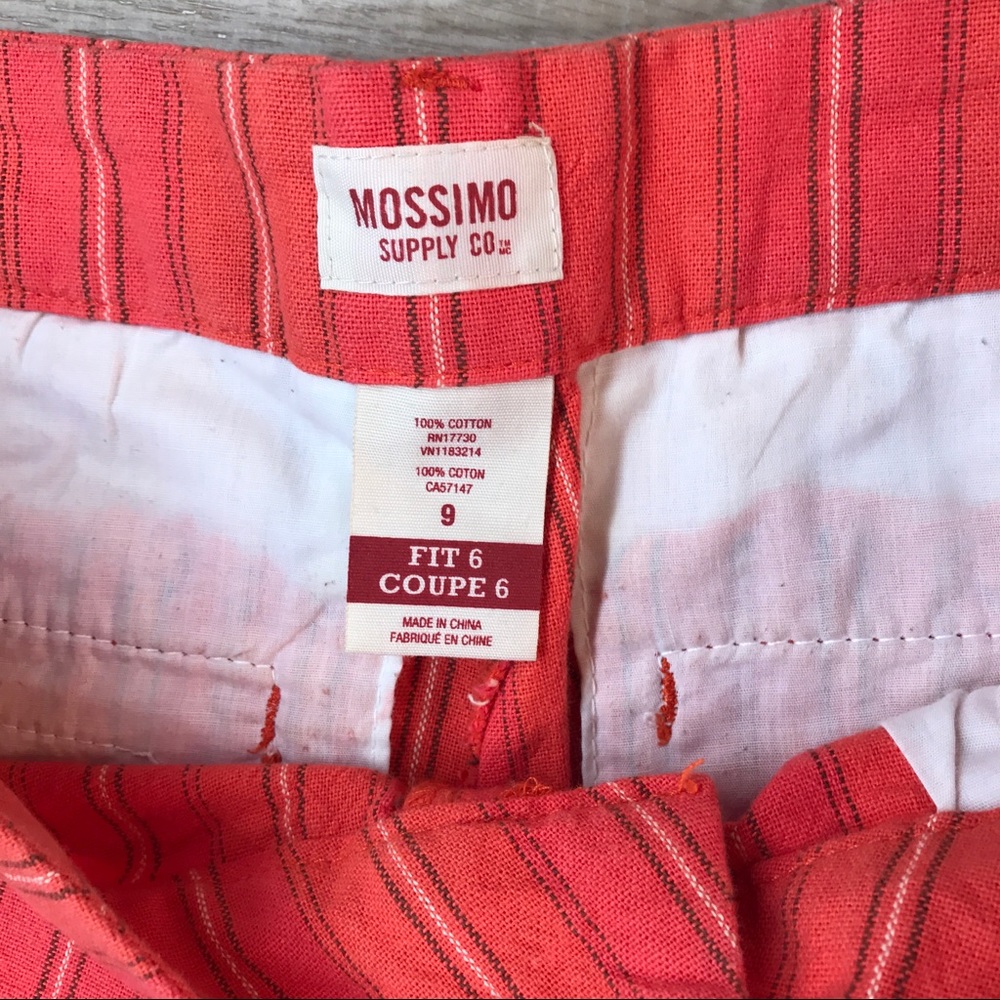 Mossimo coral stripe shorts size 9 - Picture 4 of 5